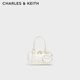 CHARLES&KEITH拼色掛飾手提斜挎包波士頓包生日禮物七夕禮物CK2-30671730 Cream奶白色 小包