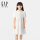 Gap女童2025夏季新款小熊刺繡polo領(lǐng)泡泡短袖連衣裙兒童裝767293 白色 150 cm(12-13歲)亞洲尺碼