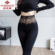 俞兆林莫代爾蕾絲花邊夏季女修身高腰收腹提臀瑜伽褲女緊身打底褲女 黑色 XL (建議130-150斤)