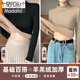 莫代爾加絨打底衫女秋冬季加厚保暖衣內(nèi)搭2025年德絨半高領(lǐng)長(zhǎng)袖上衣秋衣 黑色+卡其 L 適合95-110斤