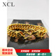 XCL金包銀手鏈男款足金999馬鞭手鏈老板手鏈坦克古巴寬面霸氣手鏈 （包金2.5克）重40克