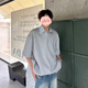 衣然呈品短袖POLO衫男夏季薄款小眾假兩件T恤潮牌拼接翻領(lǐng)時(shí)尚痞帥短袖男 灰色 XL 【建議115-140斤】