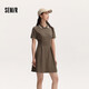 森馬（Semir）【連衣裙合輯】夏天女法式慵懶風(fēng)裙子復(fù)古學(xué)院風(fēng)針織裙雪紡碎花裙 K款學(xué)院風(fēng)針織裙-咖啡50892 L