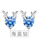 卓麥 綻梅耳釘女925銀針韓國時(shí)尚氣質(zhì)梅花耳環(huán)飾品生日禮物送女友禮物 鹿角海藍鉆耳釘（D931）
