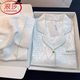 浪莎（LangSha）桑蠶絲睡衣女春夏真絲家居服感定制禮盒裝長袖薄款夏日常休閑 0746#白色 提花月亮紋 不帶禮盒 XL 建議【115-130斤】