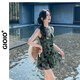 GIOIO泡溫泉泳衣女 新中式旗袍沙灘度假拍照寫(xiě)真顯瘦遮肚游泳裝帶鋼托 中式旗袍泳衣【綠 80-110斤】