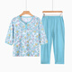 小蛙溪谷（XIAOWAXIGU）媽媽睡衣女士純棉薄款家居服套裝夏季大碼T恤中老年人短袖可外穿 溫馨花園套裝 XL (110-130斤)