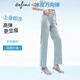 伊芙麗（eifini）【涼感四面彈】伊芙麗復(fù)古水洗高腰煙管牛仔褲女2025夏裝新款 霧霾藍(lán) 煙管褲 S 80-105斤