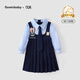 可英 GOWINBABY女童學(xué)院風(fēng)連衣裙時(shí)尚朱迪兔子警官衣服兒童jk套裝裙夏季新款裙子 藍(lán)色長(zhǎng)袖套裝（加領(lǐng)帶） 100 （適合身高90cm-100cm）