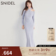 SNIDEL春夏優(yōu)雅掛脖蝴蝶結系帶露肩針織連衣裙SWNO251064 藍紫色 均碼