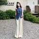 艾美琦美（AIMEIQIMEI）新款衣服女裝夏裝搭配2025年小個子氣質(zhì)顯瘦套裝休閑闊腿褲兩件套 套裝 S
