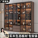 百恒達輕奢酒柜現代簡(jiǎn)約靠墻客廳玻璃門(mén)展示柜展示柜子高檔家用儲物柜 上樓安裝【胡桃色】 雙門(mén)-全玻璃款丨寬60cm酒柜.