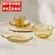 康寧餐具 6頭玻璃餐具套裝 耐熱玻璃飯碗盤(pán)子魚(yú)盤(pán)大湯碗碗碟套裝 6頭晶炫餐具套裝