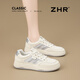 ZHR小白鞋女新款網(wǎng)面軟底板鞋女夏季透氣運(yùn)動休閑鞋 AB119E 米銀 38