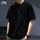 李寧（LI-NING）短袖男士夏季寬松休閑上衣吸汗透氣健身運動(dòng)跑步訓練冰絲速干t恤 黑色速干T恤【AT-DRY輕薄速干】 L /175 (130-145斤)