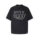 楠子漢【珍珠迎好運(yùn)】GOODBRAND LOVE IS GOOD珍珠標(biāo)語短袖重工情侶T恤 黑色 M