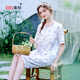 美標新款短袖純棉睡衣套裝女春夏甜美公主風(fēng)梭織貢緞可外穿全棉家居服 白色 L （165/88A）