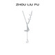 周六福（ZLF）  S925銀飾蝴蝶項鏈女吊墜靈蝶飛舞百搭鏈墜生日 鏈墜鏈長(cháng)40+5cm
