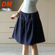 DALEY MODE學(xué)院風(fēng)百搭半身裙女春秋復(fù)古中長款高腰防走光a字傘裙藏藍(lán)色裙子 藏青色  S