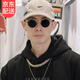 鹿珊伍墨鏡男女 復古太陽(yáng)鏡蛤蟆鏡開(kāi)車(chē)遮陽(yáng) 太子眼鏡伴郎潮流圓形墨鏡 金框