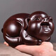 仙松品黑檀實(shí)木質(zhì)雕刻小豬擺件工藝品生肖豬生日禮物辦公室桌面擺件 黑檀木福豬【單只】 長(cháng)6厘米