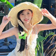 南木熊草帽女法式2025夏季新款透氣蕾絲花邊鏤空防曬帽海邊帽子遮陽帽 花邊草帽-【米白】