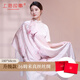 上海故事（STORY Of SHANGHAI）真絲絲巾女春高檔圍巾桑蠶絲綢披肩媽媽生日禮物 清歡雅韻灰粉