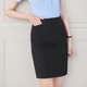 特洛曼免燙西裝裙半身裙女直筒中長(cháng)正裝裙面試職業(yè)帶口袋工作裙工裝裙子