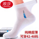 浪莎大碼男襪子男士夏季薄款純棉特大號46加大腳棉襪加肥腳44夏款 100%棉加大-男襪6雙(白色)