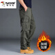 啄木鳥(niǎo)春秋季耐磨工裝褲男士全棉休閑褲戶(hù)外運動(dòng)褲多口袋干活褲勞保長(cháng)褲 軍綠色【加絨保暖】 XL 150~170斤