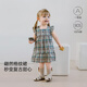 babylove【清倉】嬰兒無(wú)袖連衣裙夏季薄款高支純棉格子裙女寶寶裙子公主裙 復古巴恩 90