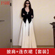 FSHE白色吊帶連衣裙子女秋季2025新款早春季韓系穿搭法式氣質套裝女 披肩+米白色連衣裙【套裝】【套 L 60kg/L