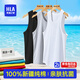 海瀾之家男士背心男100%純棉10A抗菌保暖打底背心大碼健身運動男士背心 100%純棉10A抗菌-白色/灰色 2XL /180(體重150-170斤)