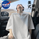 NASA MARVEL短袖t恤男士夏季休閑簡(jiǎn)約透氣半袖V領(lǐng)上衣戶外休閑服 白色 XL