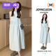 婧麒（JOYNCLEON）2025新款孕婦裝春季連衣裙孕媽媽高級感時尚洋氣寬松遮肚夏裝 綠色 M