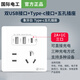 國際電工20W快充Type-c雙USB開關插座86型墻壁插座二三插多孔快充多用面板 五孔2.1A快充USB+type-c【白色】