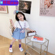 素優(yōu)米（SUYOUMI）2025女童夏季卡通牛仔連衣裙潮款中長(zhǎng)款T恤裙 淺藍(lán)色 90 cm建議25-30斤