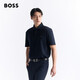 BOSS男士雙重交織字母絲光棉短袖Polo衫50520297