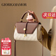 GIORIGOJAMOR輕奢包包女款單肩包斜挎女包奢侈品牌情人節新年生日禮物送女友 米白拼棕
