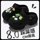 百慕傾臣 8cm厚底洞洞鞋女增高夏季外穿DIY新款護士沙灘防滑松糕包頭涼鞋 黑色【巴斯光年】 36-37 正碼（內長(cháng)230MM）