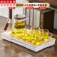 古德窯 茶壺泡茶壺茶水分離飄逸杯2025新款玻璃內(nèi)膽一鍵過濾泡茶杯茶具 透明款飄逸茶壺茶具三件套+茶盤