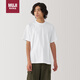 無印良品（MUJI）天竺編織 圓領(lǐng)短袖T恤AB1MIA4A 白色4A  XL 