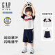 GAP【大小童同款】男童2025夏季新款polo領(lǐng)吸濕速干套裝774543