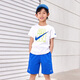 NIKE  3BRAND 耐克男女童純棉短袖T恤+短褲2件套裝夏季新款短袖套裝 奧海藍(lán)（1259） 150 /72 【建議身高140-152cm】