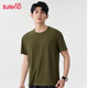 班尼路重磅短袖t恤男日系潮牌華夫格圓領(lǐng)上衣男生潮流戶(hù)外運動(dòng) 【華夫格】-軍綠#純色 2XL 【立體裁剪 舒適有型】