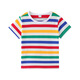 忻悅晴六一兒童演出服男女童短袖T恤幼兒園學(xué)生班服彩虹條紋運動(dòng)會(huì )衣服 白條紋 120 cm 建議40-48斤