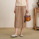 布符（Cloth Fu）布符2025年夏季新品高腰寬松顯瘦裙褲女裝優(yōu)雅百搭休閑褲通勤日常 卡其 L