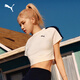 彪馬（PUMA）ROSE樸彩英同款修身BabyTee短袖T恤女T7運動上衣632925 白-02 L (165/88A)