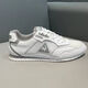 樂(lè )卡克（Le coq sportif）法國大公雞男鞋2025夏季新款透氣輕薄軟底阿甘鞋休閑運動(dòng)鞋 白灰 42  標準皮鞋碼