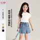 布丁哈魯女童親膚透氣T恤2025夏季新款中大童簡(jiǎn)約時(shí)尚吸濕純色短袖兒童T恤